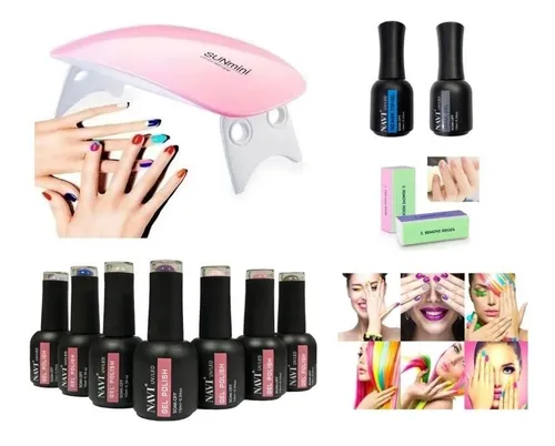 comprar Cabina Led Uv Sun Mini 6w+ Base+ Top Coat+ Lima+ 2 Esmaltes