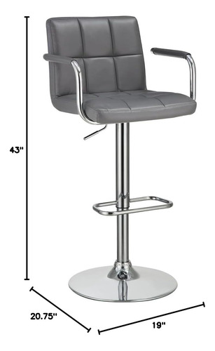 Silla Moderna De Pub De Altura Ajustable Con Respaldo Medio,