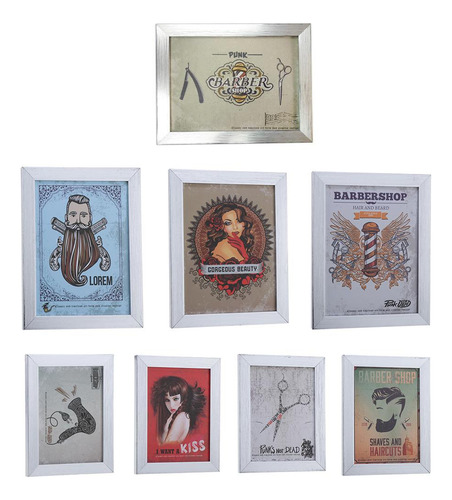 7x Cartel De Pared Decoración Para Hogar Pintura Marco
