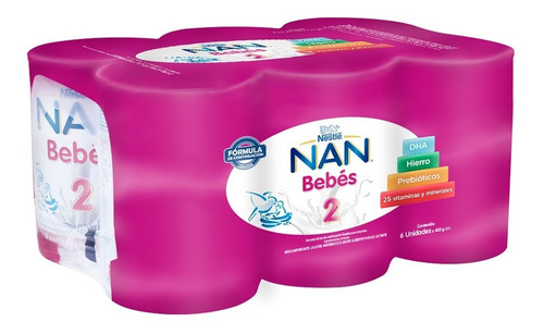 Nan® 2 Bebés 6x400g - Fórmula Láctea Líquida De Continuación