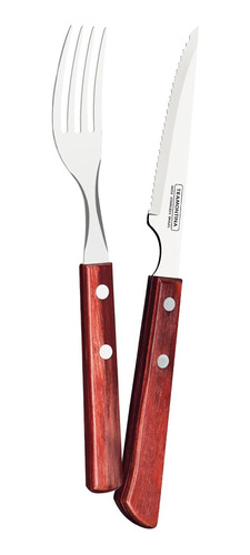 Cubiertos X24 Tenedor Cuchillo Muesca Polywood Tramontina Ct