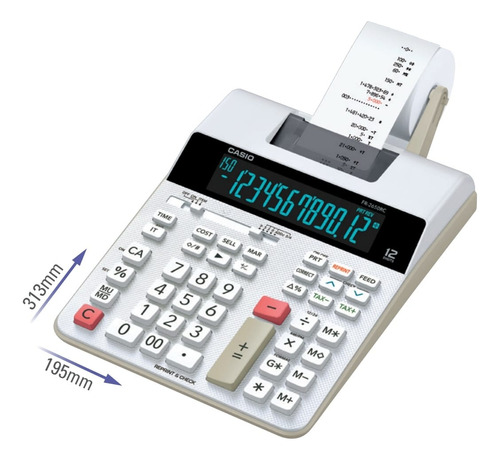 Calculadora con pantalla LCD en espiral Casio FR-2650rc, color blanco