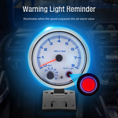 Tacômetro Automotivo 0-8000 Rpm Light Universal Gauge Inter