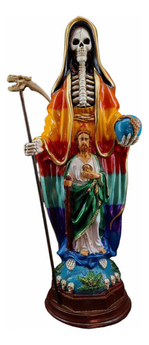 Santa Muerte 7 Potencias 7 Colores 59 Cm Con San Judas Tadeo