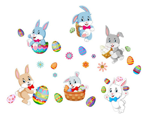 Pegatinas De Huevos De Conejo De Pascua: Decoración De Venta