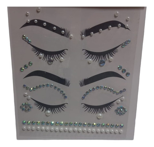 Set Strass Autoadhesivo Maquillaje Ojos Rostro Halloween