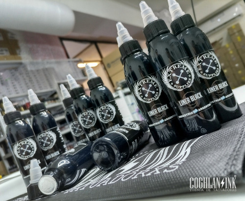 Imagen 3 de 7 de Tinta Tattoo Extreme Liner Black X 2oz Tatuajes Tatuar