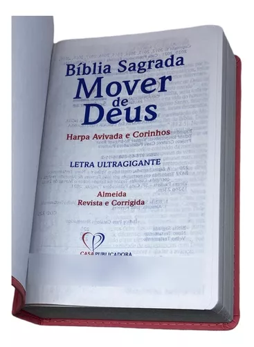 Bíblia Sagrada Mover De Deus Harpa Avivada E Corinhos Luxo Pink