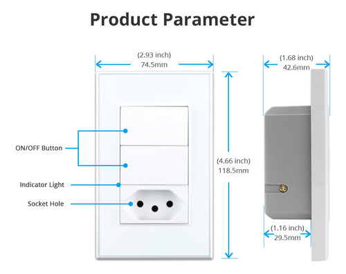 , Soquete Zemismart Tuya Wifi Brasil Com Interruptor De Luz