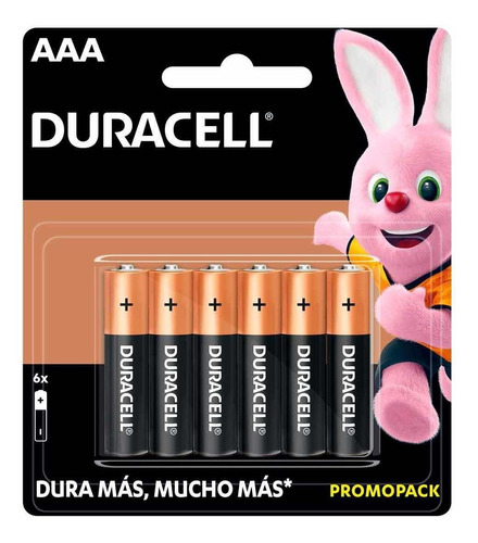 Duracell Pilas AAA alcalinas, baterías de larga duración 1.5V, 6 pilas