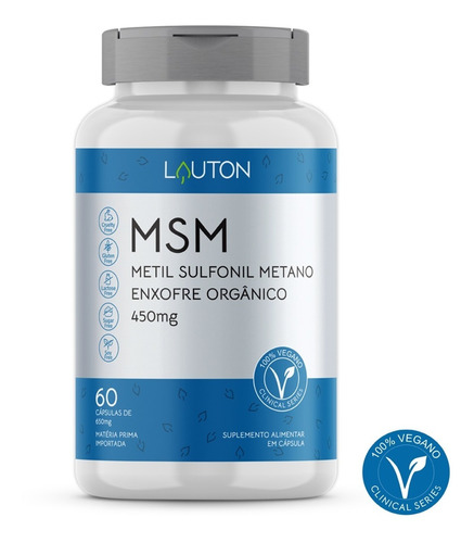 Suplemento Em Cápsulas Lauton Nutrition Clinical Vegan Msm Metil Sulfonil Metano Antioxidantes/vitaminas Em Pote De 60g Un