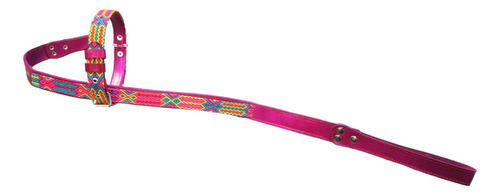 Collar+correa De Piel-tejido A Mano Para Perro/hembra/m O G