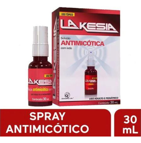 Kit Lakesia Esmalte Fortalec 7ml + Spray Antimicótica 30 Ml Branco