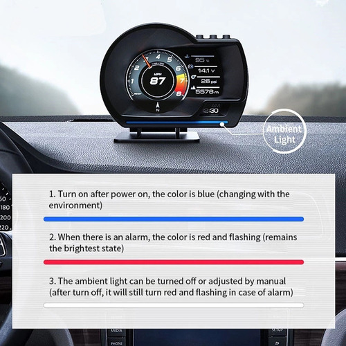 Vehículo Universal Hud Pantalla Mini Tablero Y Navegación