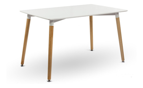 Mesa Nordica Rectangular Madera Laqu Y Haya 18 Cuotas S/int