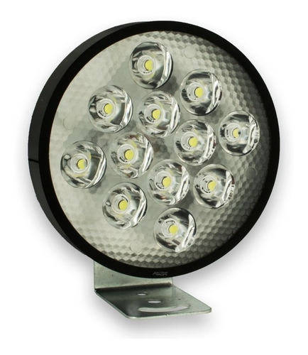 Faro 12 Led Redondo Auto Moto Luz Fija Estrobo