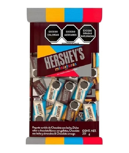 2 Bolsas 251.6gr Chocolates Hersheys Miniatura Surtidos