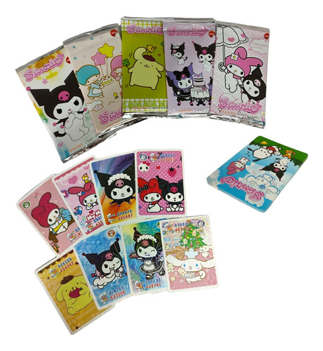 Pack X5 Sobres Cartas Sanrio Hello Kitty Kuromi My Melody