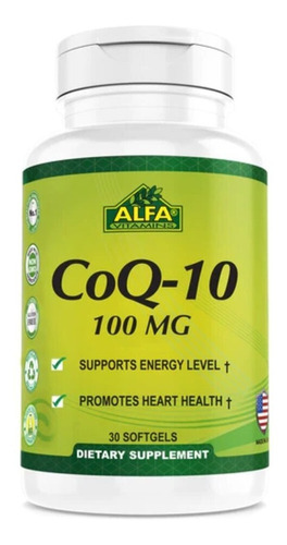 Coenzima Coq10 100mg 30 Cápsulas Blandas Alfa Vitamins