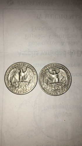 Dos Monedas 1/4 Dolar 1965 Aguila ,washington (Usado)