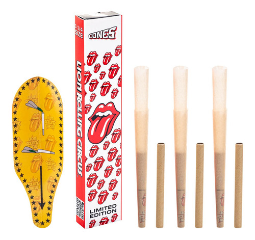 Cone Pré Enrolado Lion Ed. Limitada Rollling Stones C/ 6 Sabor Sem Sabor