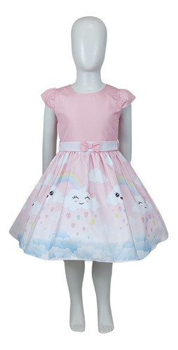 Imagem 3 de 5 de Vestido De Festa Infantil Tema Chuva Amor Nuvem Katitus