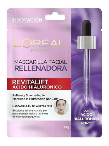 Loreal París Mascarilla Facial Ácido Hialurónico Revitalift