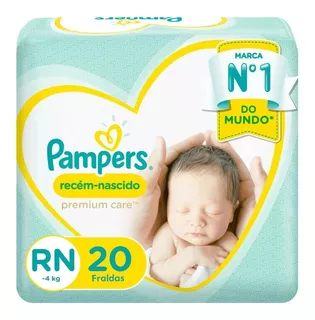 Fraldas Recém-nascido Premium Care 20 Unidades Pampers