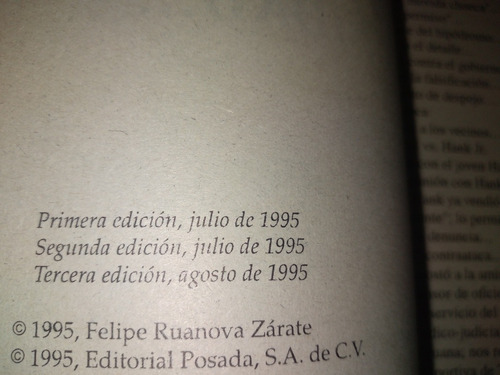 ~ Felipe Ruanova Zárate Hank El Sello De La Impunidad Libro (Usado)