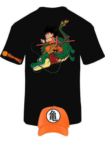 Camiseta Manga Corta Goku Dragon Ball Ev Obsequio Gorra Ofic