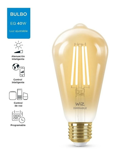 Lampara Led Wiz Smart Filamento E27 Wifi 6.9w  Pack X 3