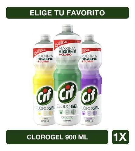 Cif Clorogel Limpiador Y Desinfectante 900ml