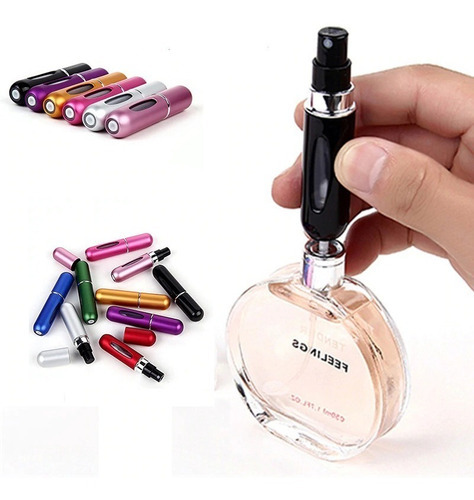 Imagen 2 de 6 de Mini Perfumero Portatil Recargable 5ml Atomizador Colores