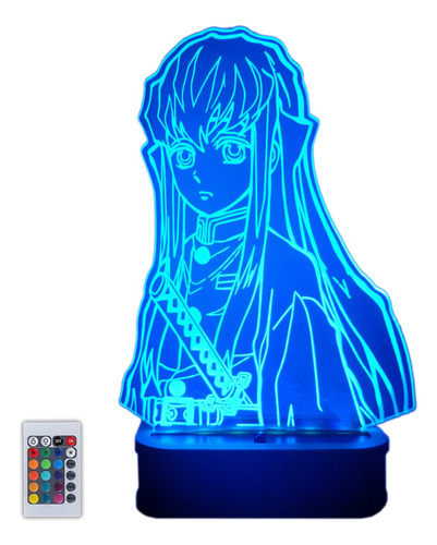 Lámpara Acrilico Led Multicolor Muichiro Tokito Demon Slayer