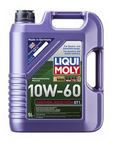 Aceite Sintético Liqui Moly Race Tech Gt1 10w60 5l 