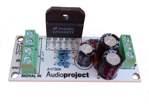 Imagen 2 de 6 de Modulo Amplificador Mono 68 Watts C/ Lm3886 - Audioproject