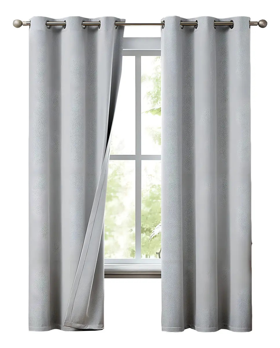 Cortinas Blackout 100% Casatua 2paños 140x220 Lino Doble Faz - Ivory