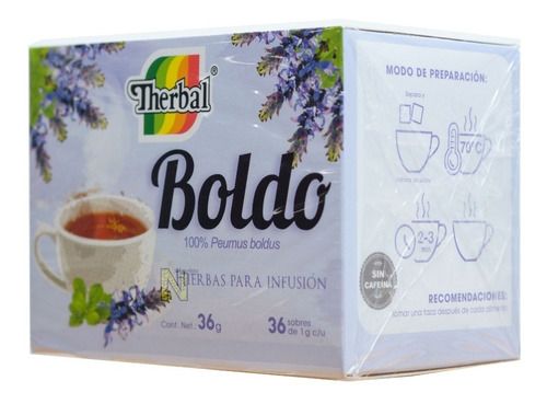 Imagen 2 de 5 de (3 Piezas) Te Boldo (36 Sobres) Therbal