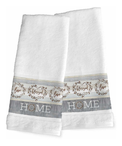 Laural Home Juego 2 Toalla Mano Loving Color Blanco