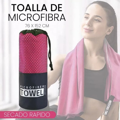 Toalla Baño Viaje De Microfibra Secado Rápido + Bolsa