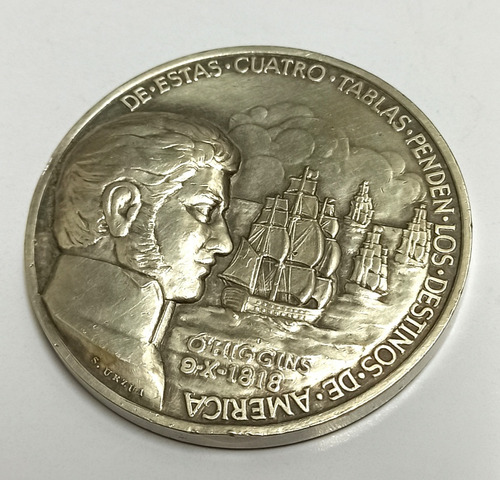 Medalla Plata 900 143,4g 6cm Conferencia Naval Chile 1962