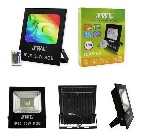 Reflector Led Facetado 30w Rgb Multicolor 10 Piezas Jwj Color de la carcasa Negro