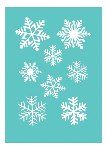 Imagen 3 de 5 de Stencil Navidad Laura Craft Copos De Nieve