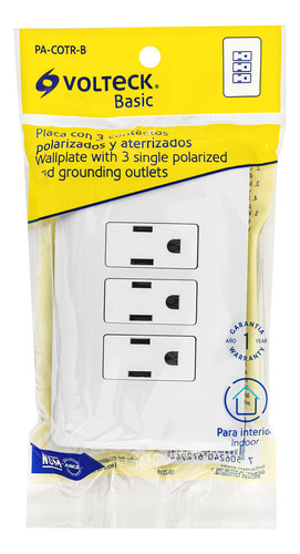 Placa Armada Con 3 Contactos Volteck 25082 | Pa-cotr-b