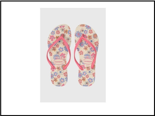 Imagem 2 de 3 de Chinelo Havaianas Slim Romance Bege Palha Tamanho 35/36