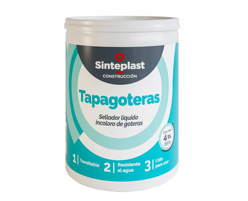 Sellador Incoloro Sinteplast 4 Lts Tapa Goteras Filtraciones