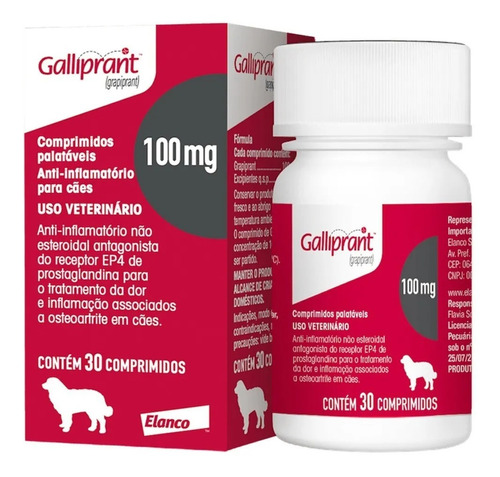 Galliprant 100mg Elanco Cães 30 Comprimidos - Envio Imediato