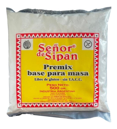 Premix Señor De Sipán - Base Para Masas | Sin Tacc 500 Grs.