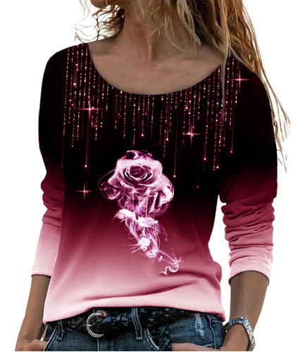 Blusa Casual Elegante Brillante Moda Transpirable Roto