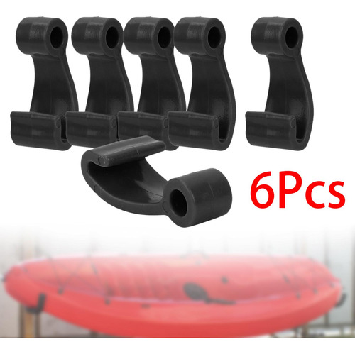 6x Bungee Shock Cord Gancho Ganchos En Forma De J Negro